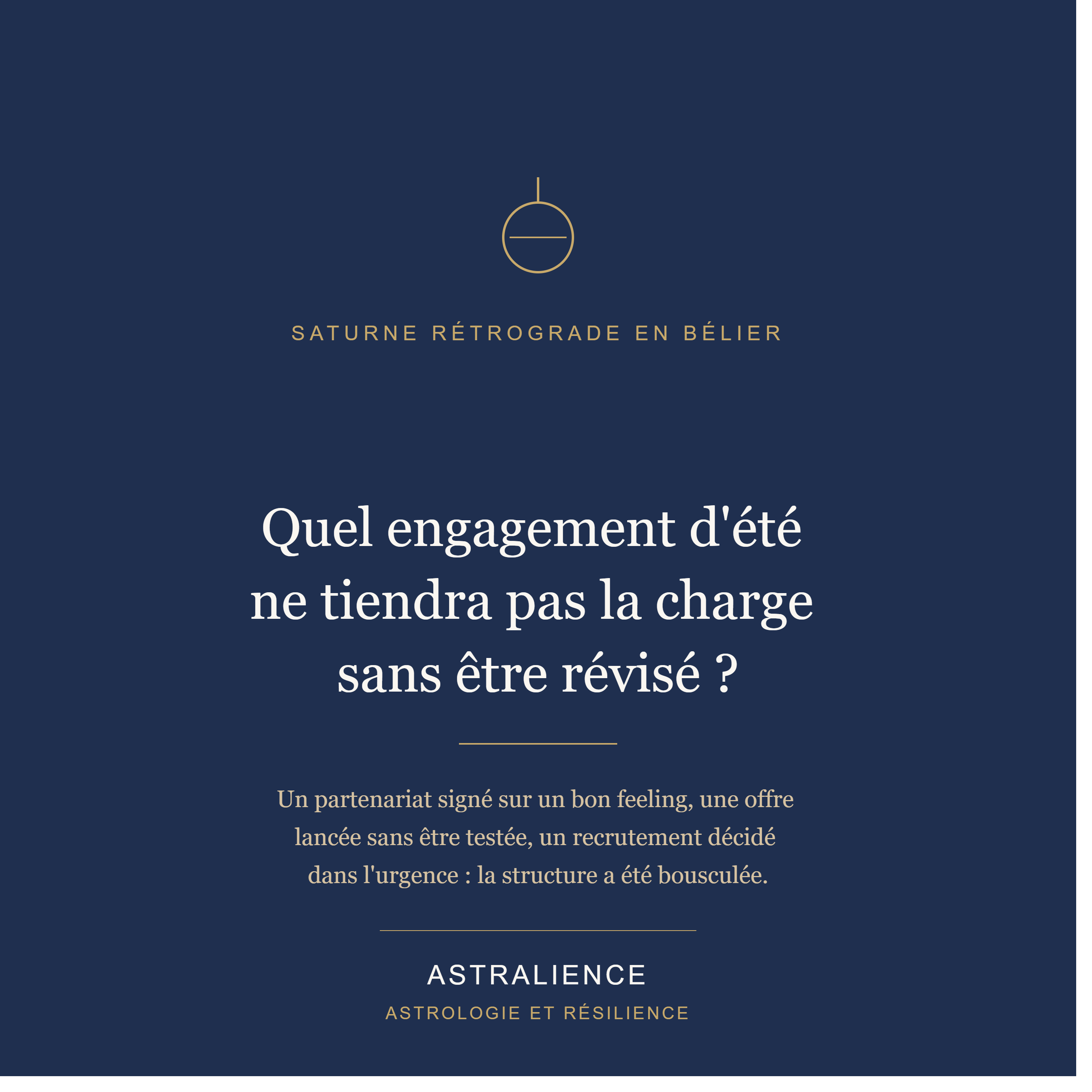Illustration Saturne rétrograde en Bélier — astrologie d'entreprise Astralience